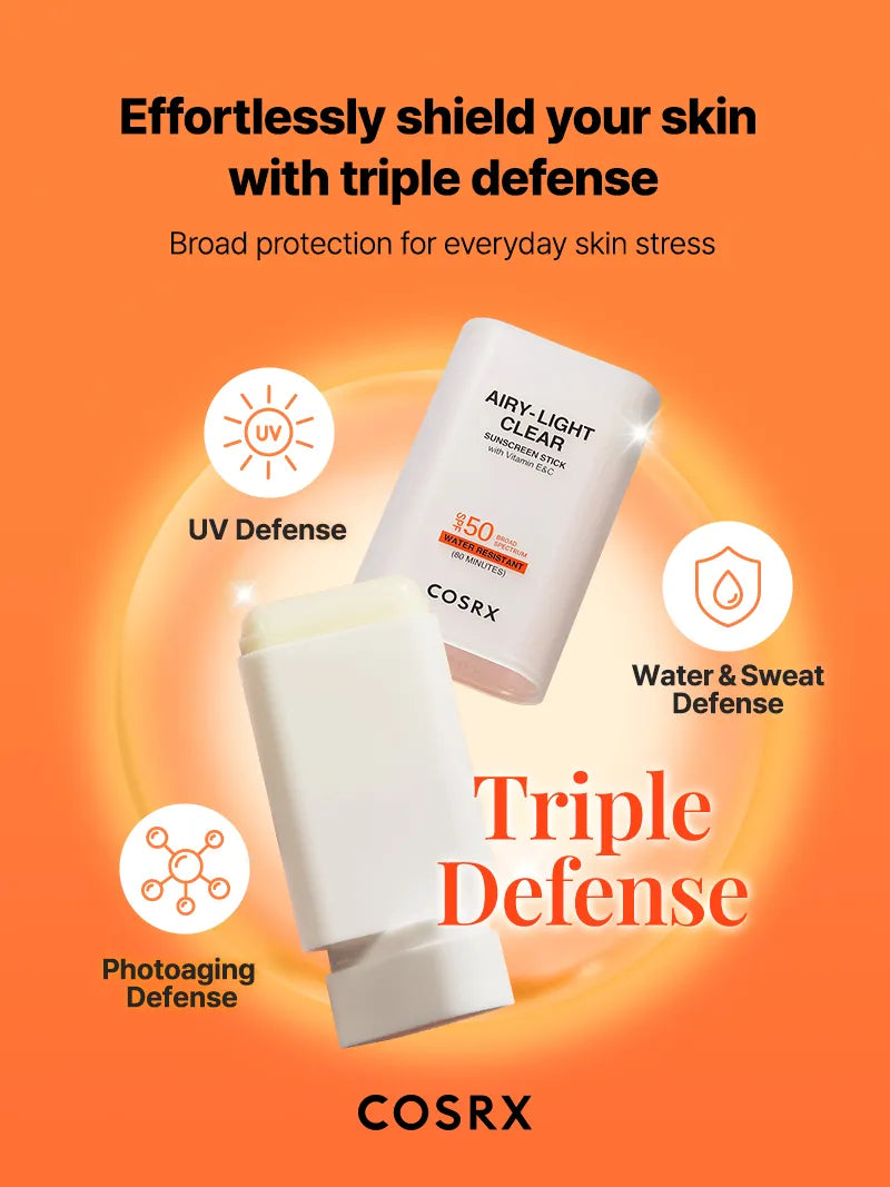 COSRX AIRY-LIGHT OIL CONTROL CLEAR SUNSCREEN STICK SPF 50 - Image 9