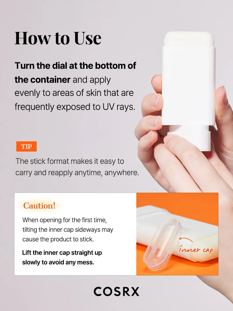 COSRX AIRY-LIGHT OIL CONTROL CLEAR SUNSCREEN STICK SPF 50 - Image 17
