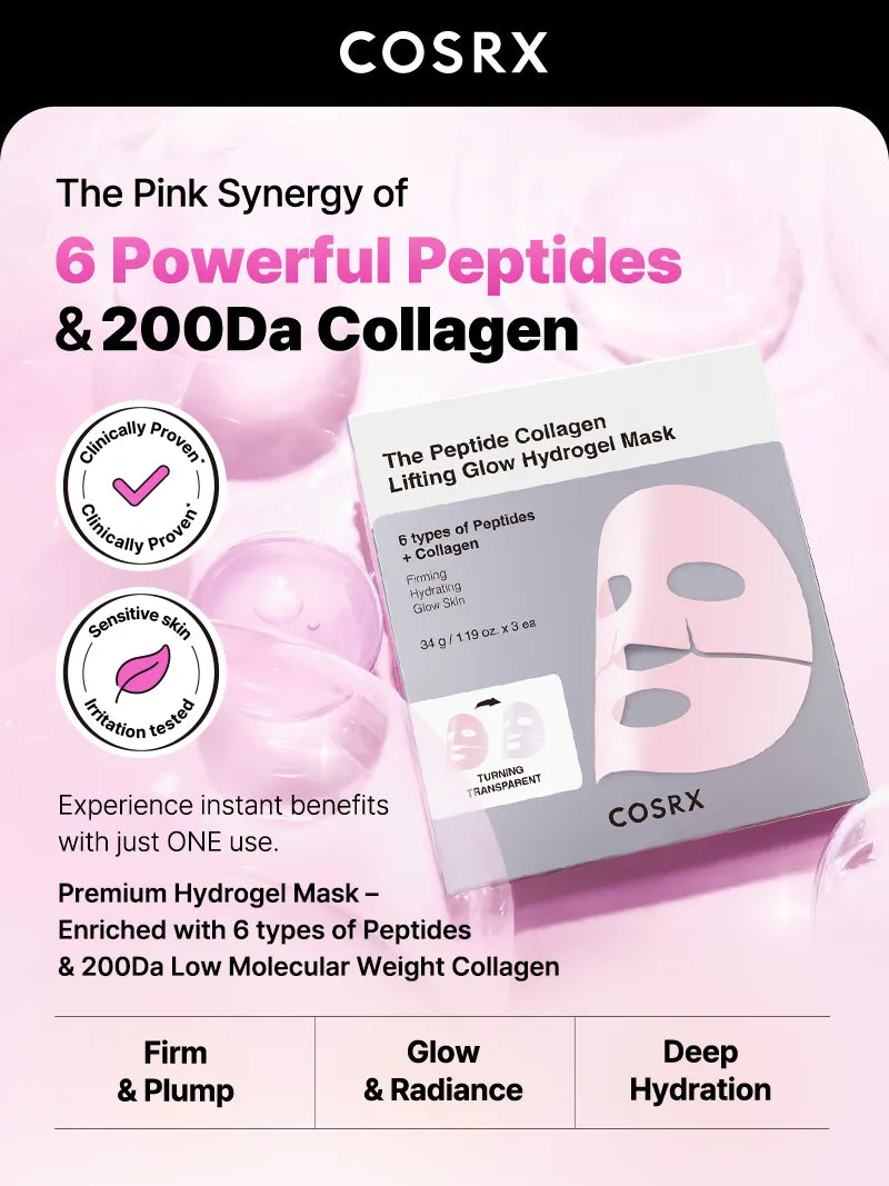 COSRX The Peptide Collagen Lifting Glow Hydrogel Mask - Image 3