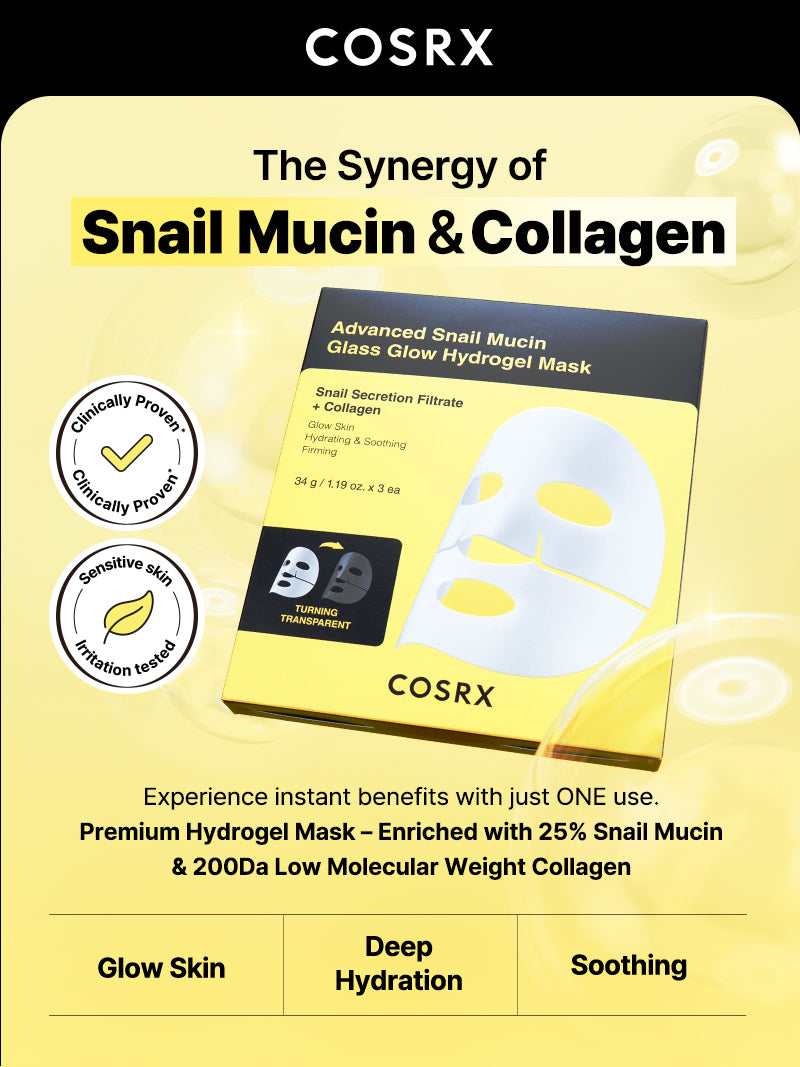 Advanced Snail Mucin Glass Glow Hydrogel Mask - Image 3